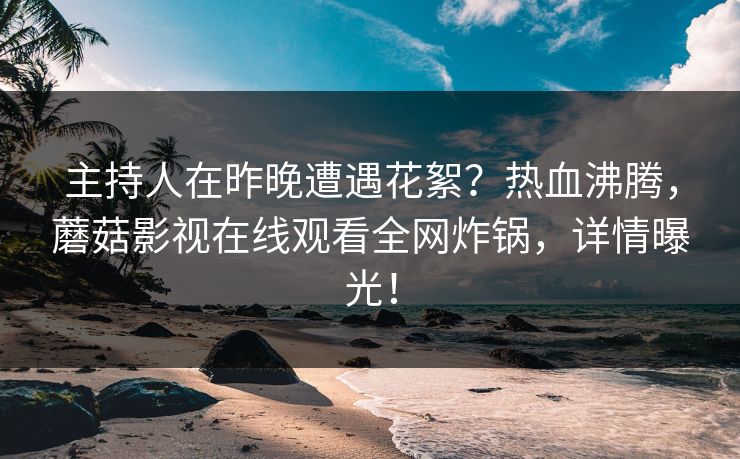 主持人在昨晚遭遇花絮？热血沸腾，蘑菇影视在线观看全网炸锅，详情曝光！