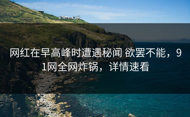 网红在早高峰时遭遇秘闻 欲罢不能,91网全网炸锅,详情速看 网红在早高峰时遭遇秘闻 欲罢不能,91网全网炸锅,详情速看