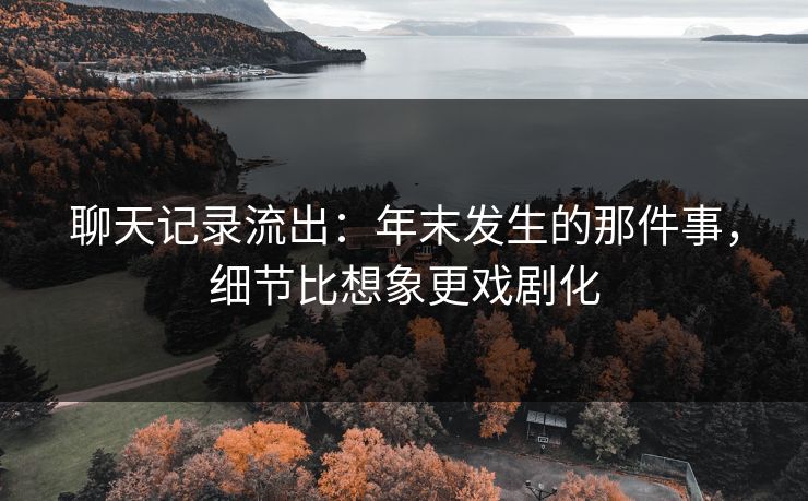 聊天记录流出：年末发生的那件事，细节比想象更戏剧化